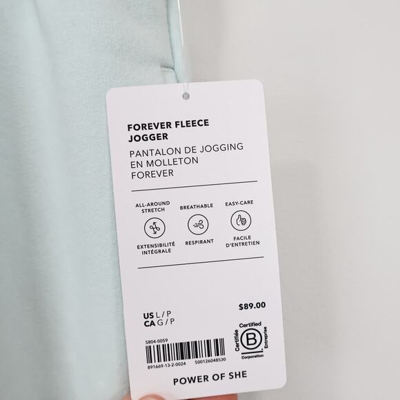 Athleta Forever Fleece Jogger Glacier Size Large Petite NWT - Picture 5 of 9